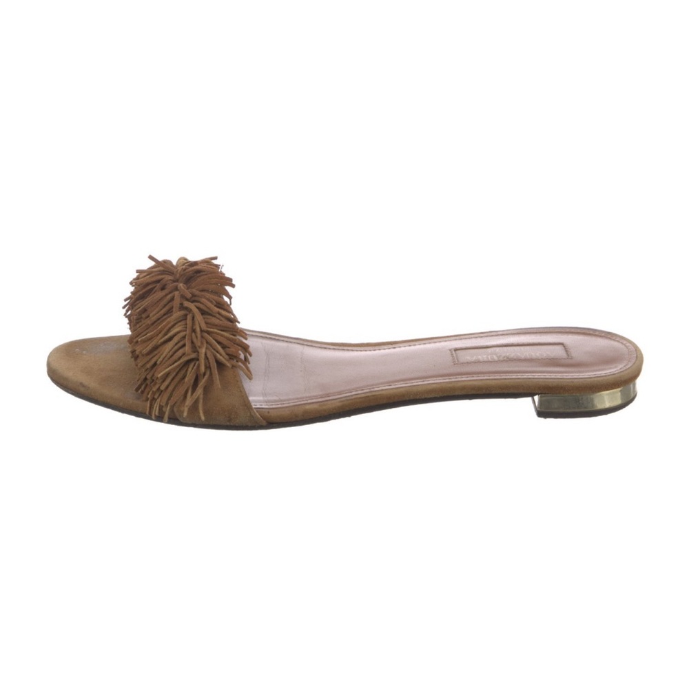 Aquazzura Suede Slides